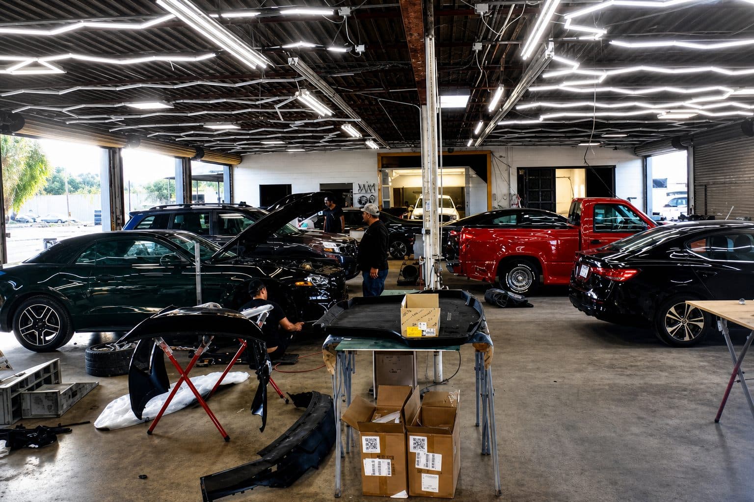 Fender Bender Repair Speedeezz Auto Finish auto body shop floor in Fort Myers, FL